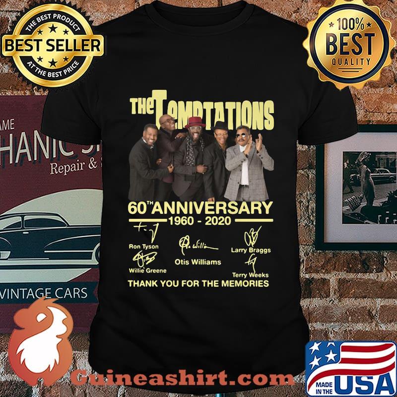 The temptations 60th anniversary 1997 2020 thank you for the memories signatures shirt