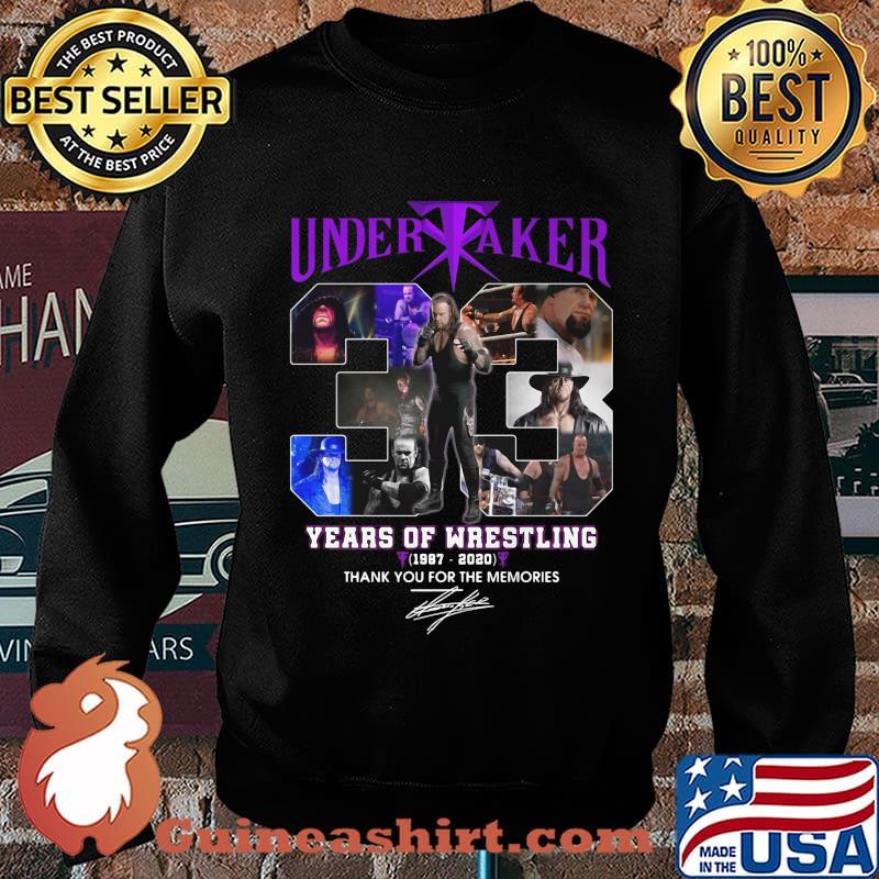 Undertaker 33 years of wrestling 1987 2020 thank you for the memories signatures s Sweater