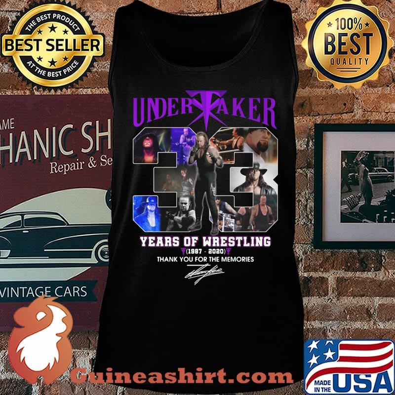 Undertaker 33 years of wrestling 1987 2020 thank you for the memories signatures s Tank top