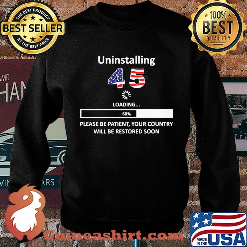 Uninstalling 45 loading please be patient your country will be restored soon american flag s Sweater
