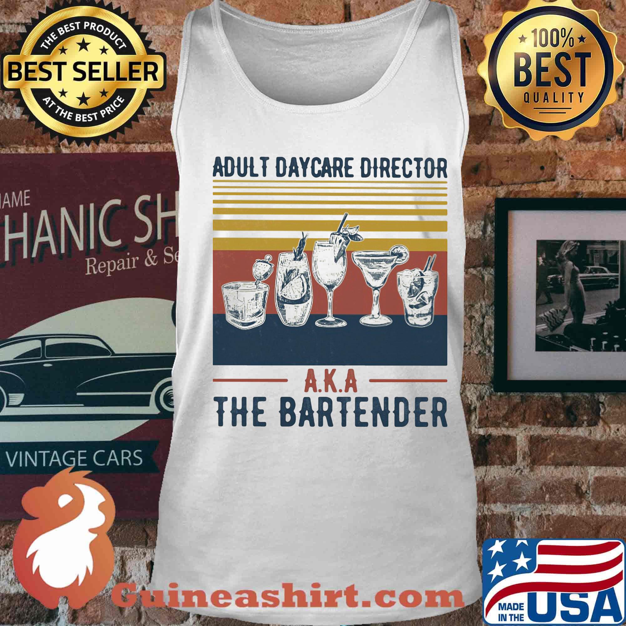 Whiskey adult daycare director aka the bartender vintage retro s Tank top