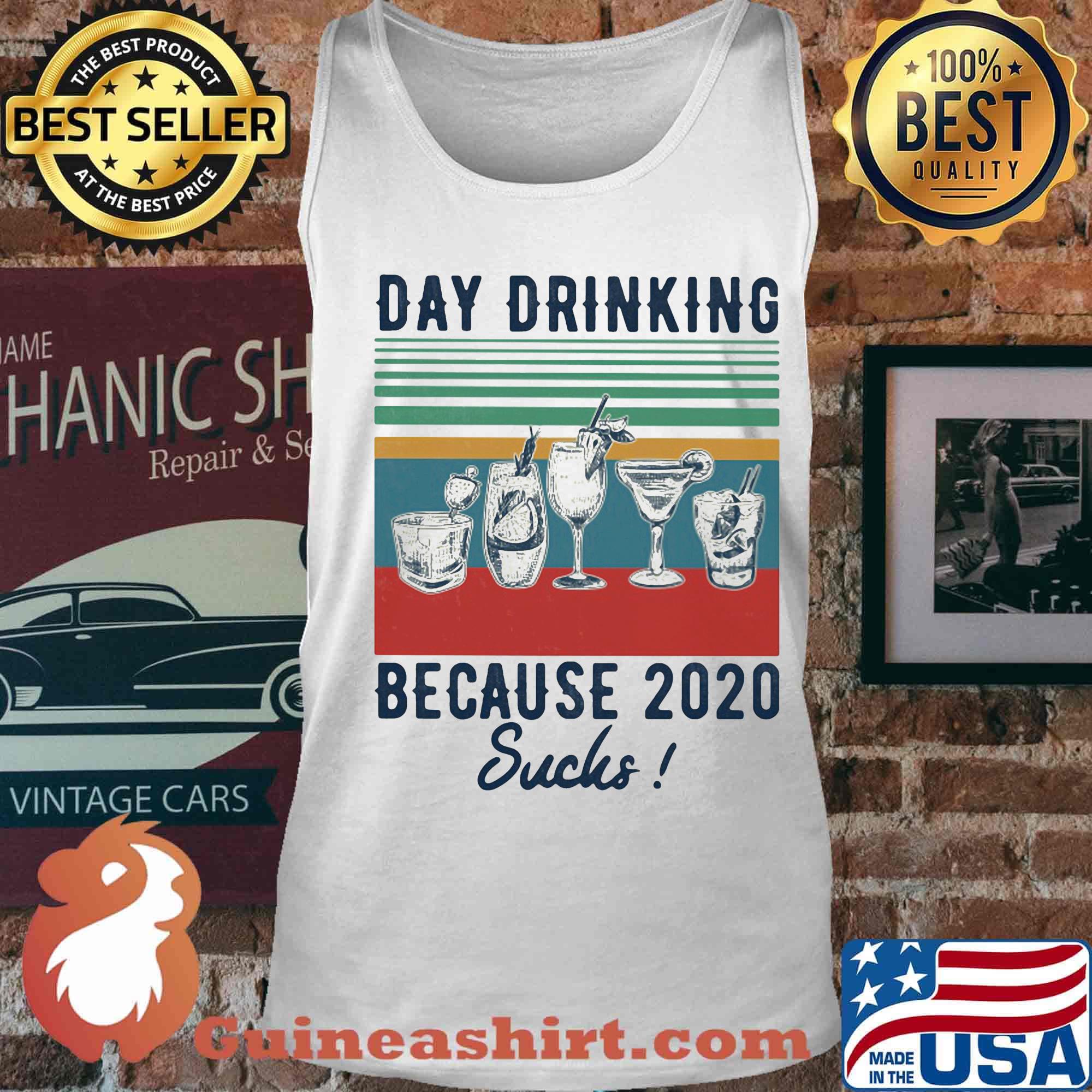 Whiskeys day drinking because 2020 sucks vintage retro s Tank top