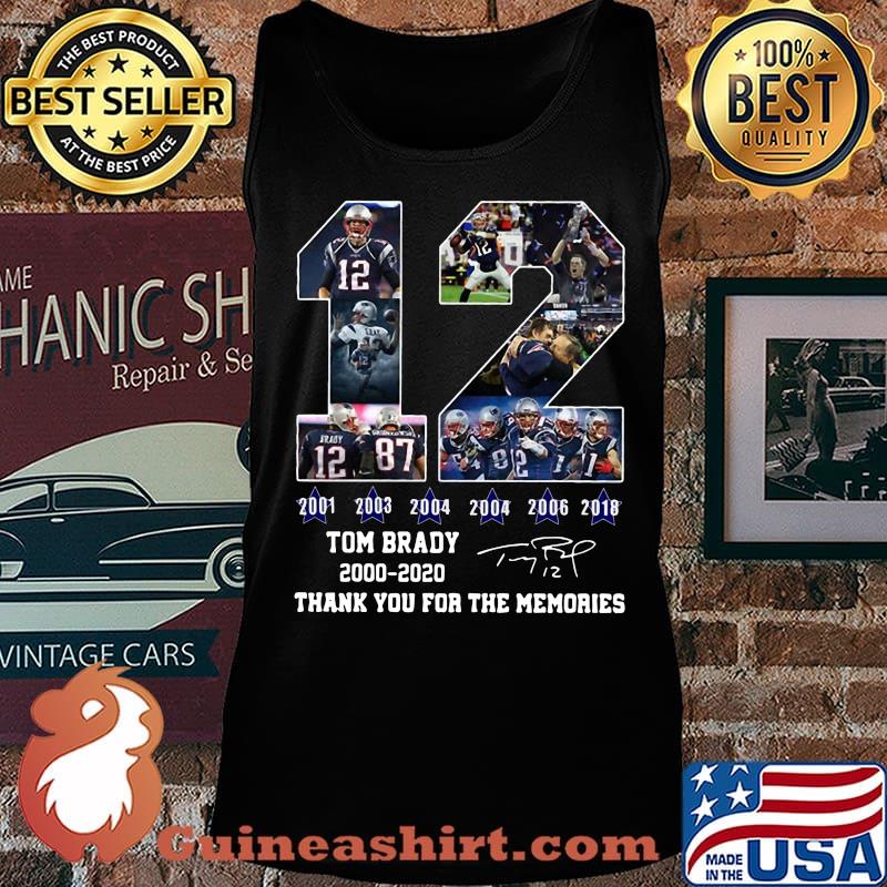 12 tom brady 2000 2020 thank you for the memories signature s Tank top