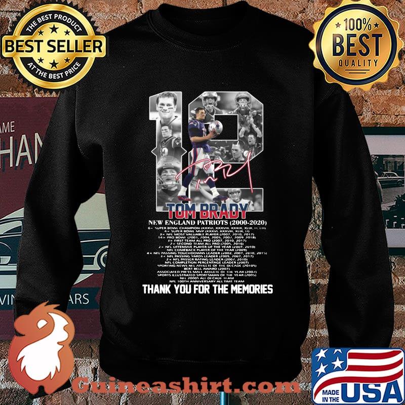 12 tom brady new england patriots 2000 2020 thank you for the memories signature s Sweater