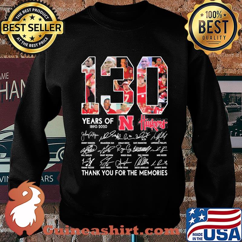 130 years of 1890 2020 nebraska cornhuskers thank you for the memories signatures s Sweater