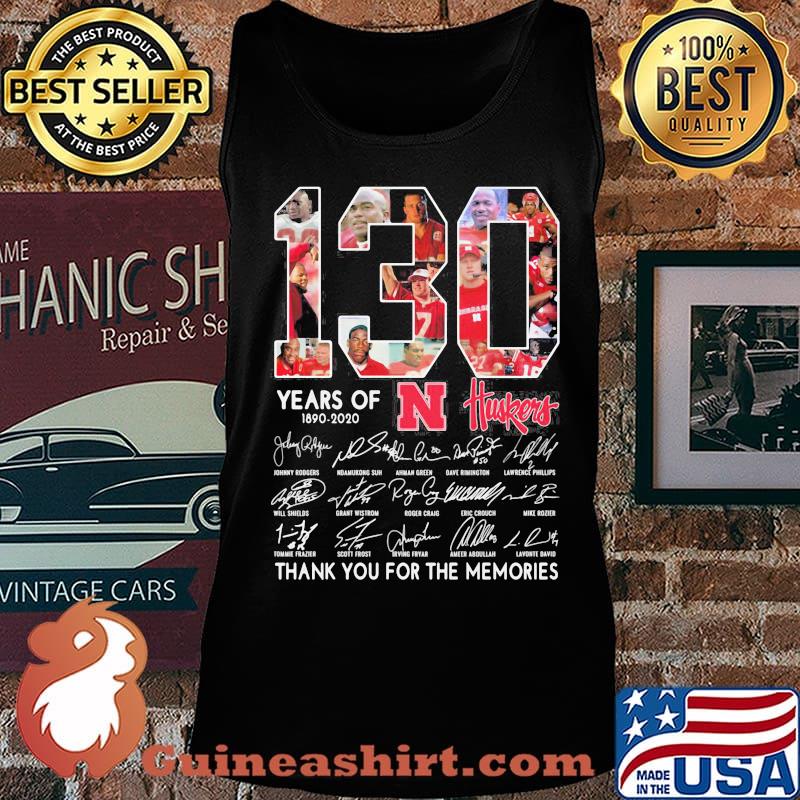 130 years of 1890 2020 nebraska cornhuskers thank you for the memories signatures s Tank top