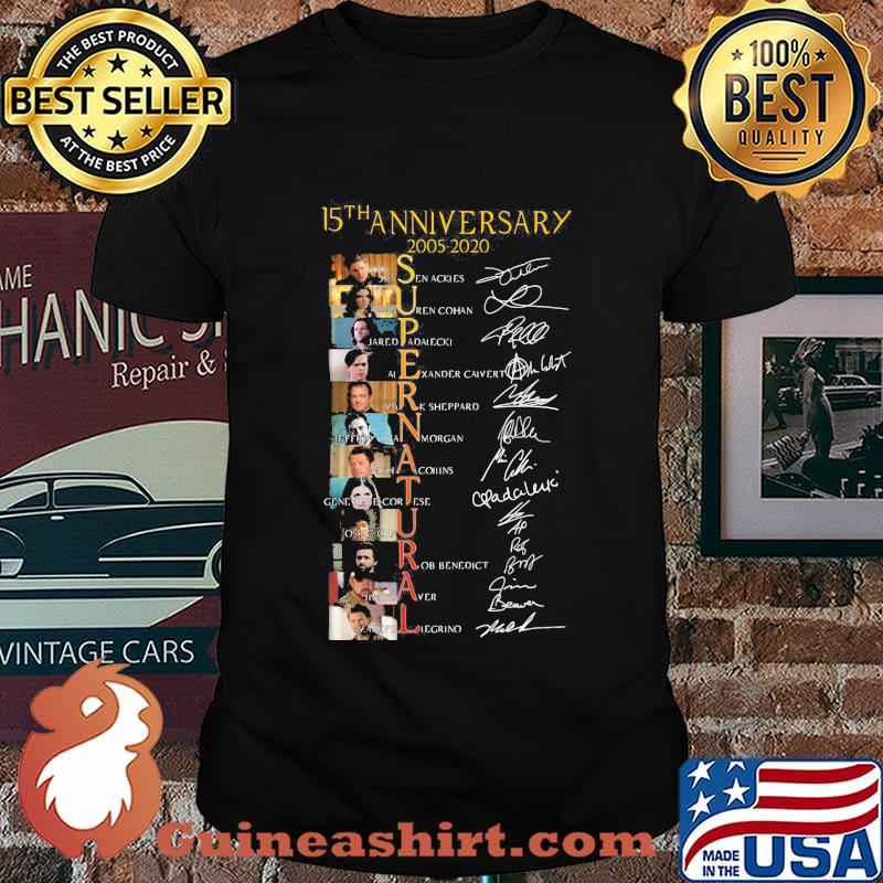 15th anniversary 2005 2020 supernatural characters signatures shirt