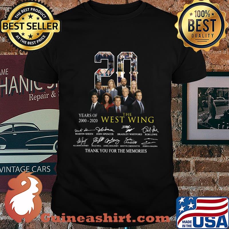 20 years of 2000 2020 the west wing thank you for the memories signatures shirt