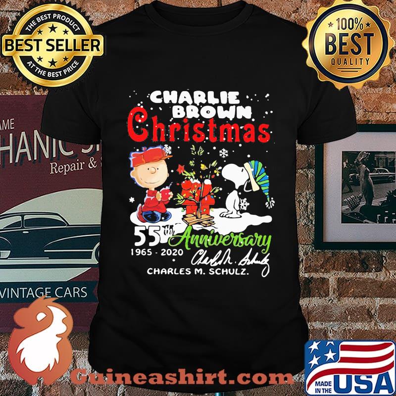 2020 A Charlie Brown Christmas 55th anniversary 1965-2020 signed Charles M.Schulz signature shirt