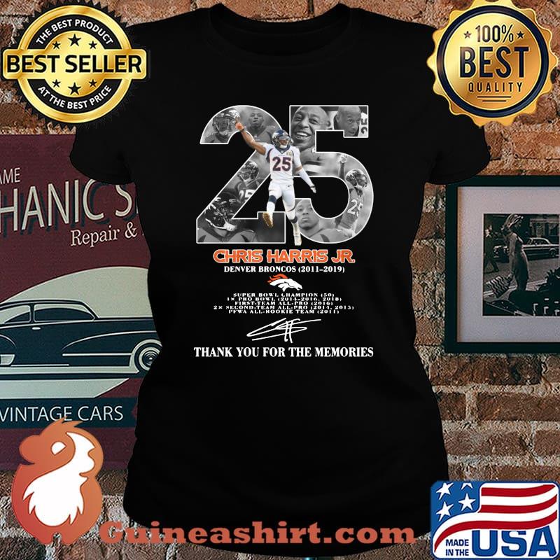 25 chris harris jr denver broncos 2011 2019 thank you for the memories signature s Laides tee