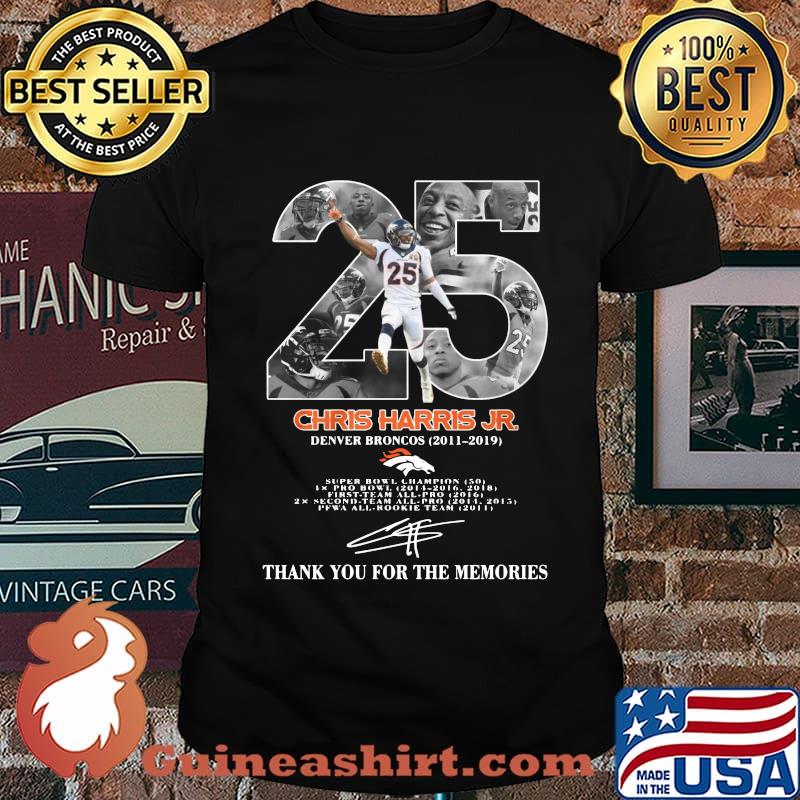 25 chris harris jr denver broncos 2011 2019 thank you for the memories signature shirt