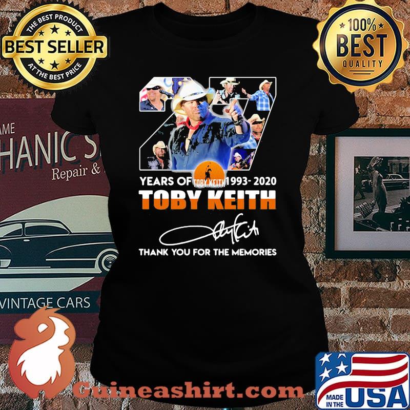 27 years of 1993 2020 toby keith thank you for the memories signatures s Laides tee