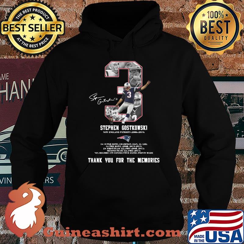 3 stephen gostkowski new england patriots thank you for the memories signature s Hoodie