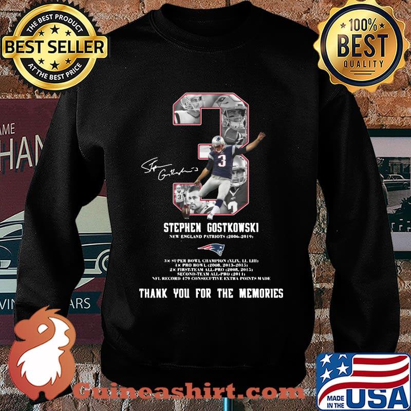 3 stephen gostkowski new england patriots thank you for the memories signature s Sweater
