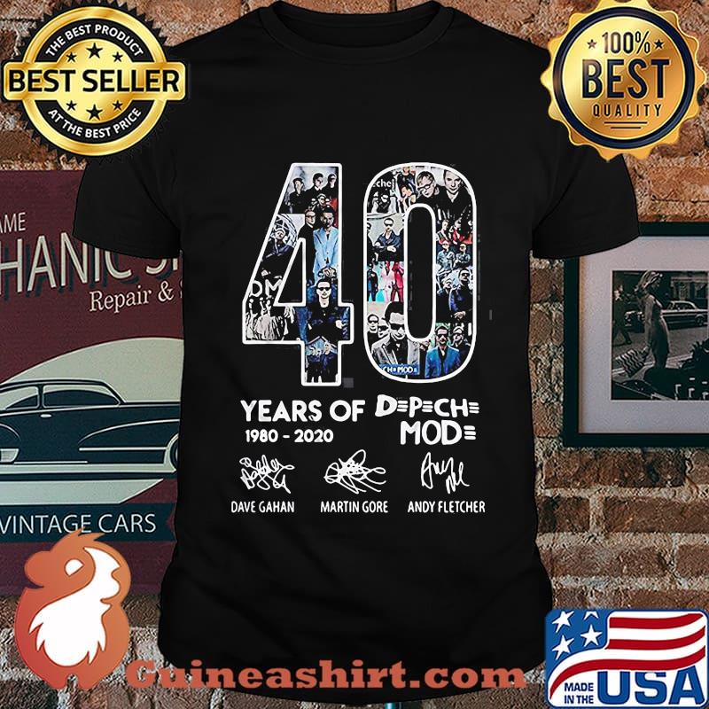 40 year of depeche mode band 1980-2020 signatures shirt