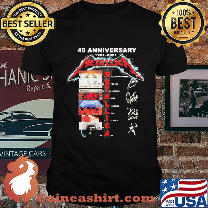 40th anniversary 1981 2021 metallica band members signatures shirt