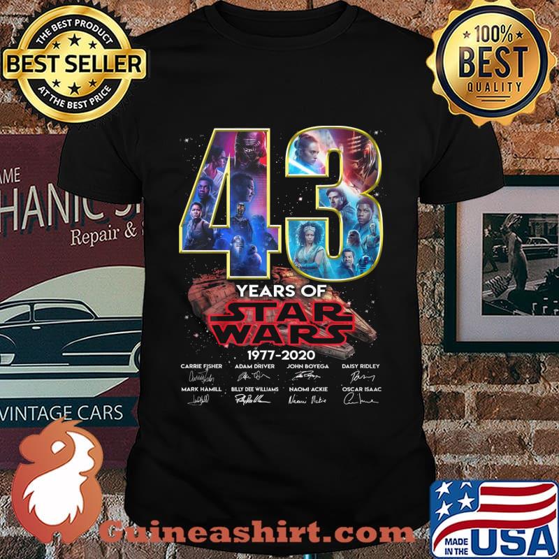 43 years of star wars 1977 2020 signatures shirt