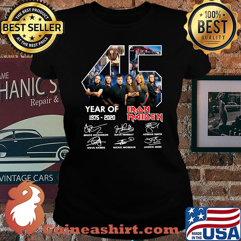 45 year of 1975 2020 iron maiden thank you for the memories signatures s Laides tee
