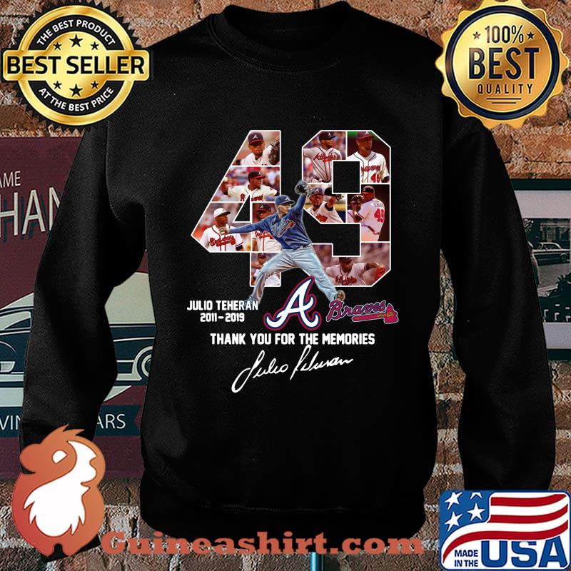 49 julio teheran 2011 2019 atlanta braves thank you for the memories signatures s Sweater