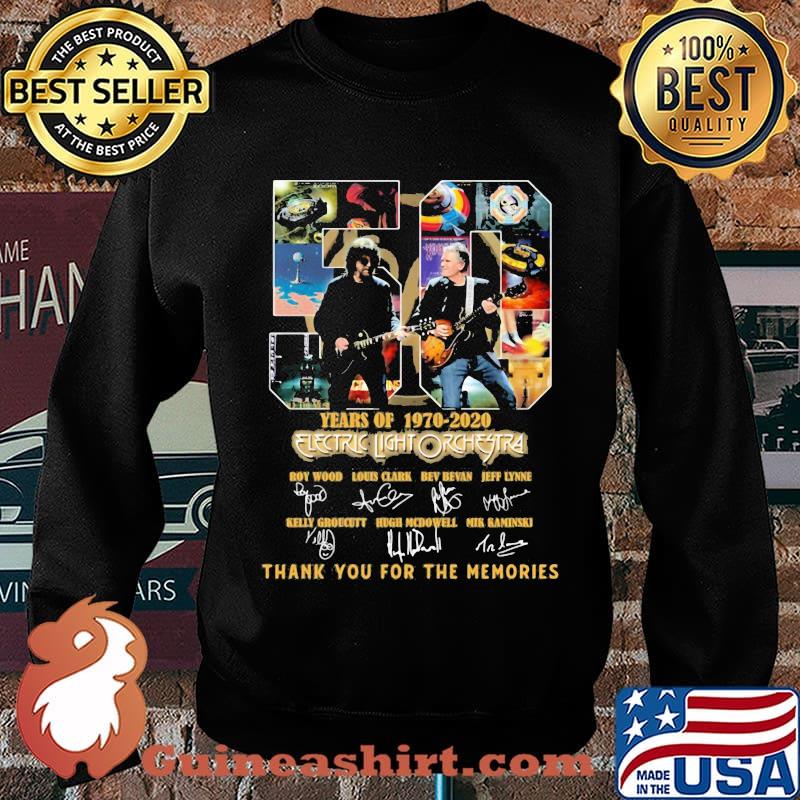 50 years of 1970 2020 electric light orchestra thank you for the memories signatures s Sweater