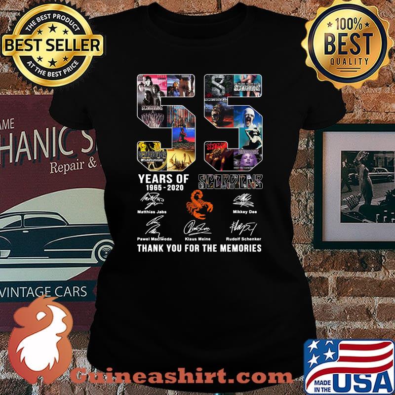 55 years of 1965 2020 scorpions thank you for the memories signatures s Laides tee