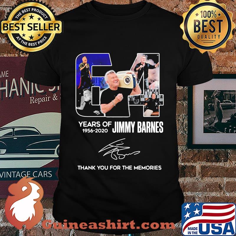 64 years of 1956 2020 jimmy barnes thank you for the memories signatures shirt
