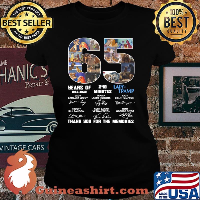 65 years of 1955 2020 248 minutes lady tramp thank you for the memories signatures s Laides tee
