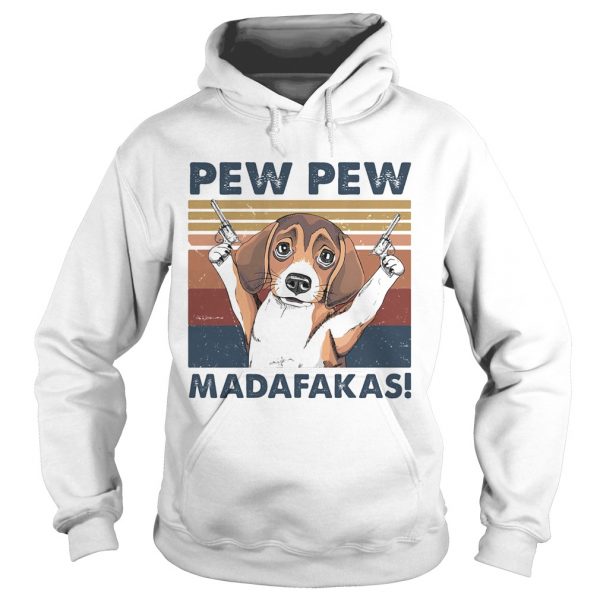Dog pew pew madafakas vintage retro shirt - Image 4