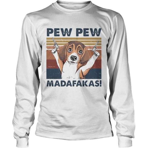 Dog pew pew madafakas vintage retro shirt - Image 5