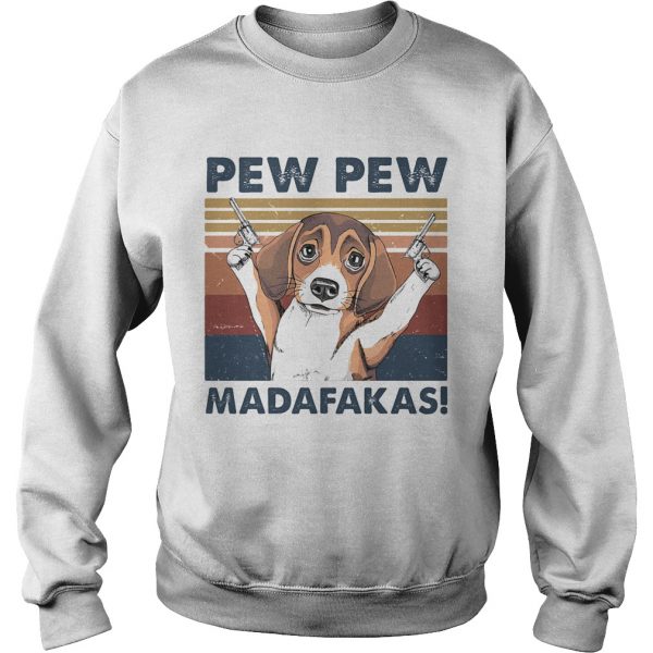 Dog pew pew madafakas vintage retro shirt - Image 6