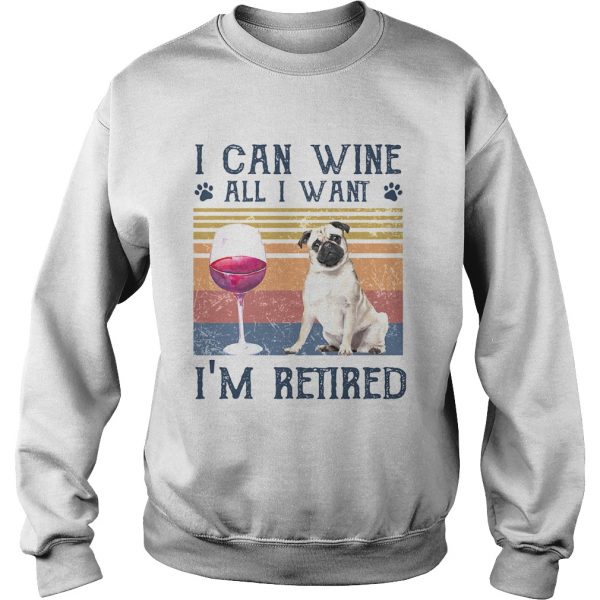 I can wine all I want Im retired bulldog vintage retro footprint shirt - Image 6
