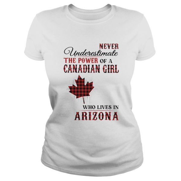 Never underestimate the power of a canadian girl who lives in arizona shirt - Image 3