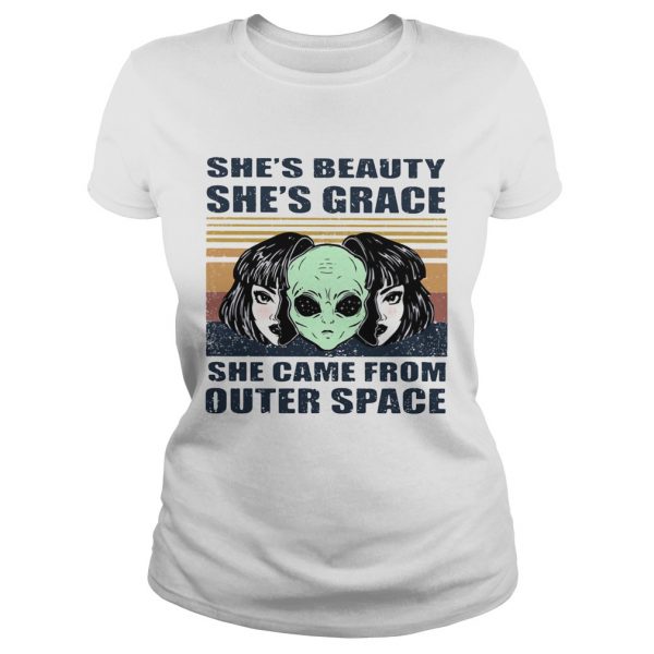 Shes beauty shes grace she came from outer space vintage retro alien shirt - Image 3