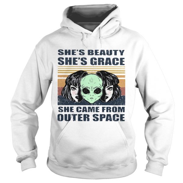 Shes beauty shes grace she came from outer space vintage retro alien shirt - Image 4