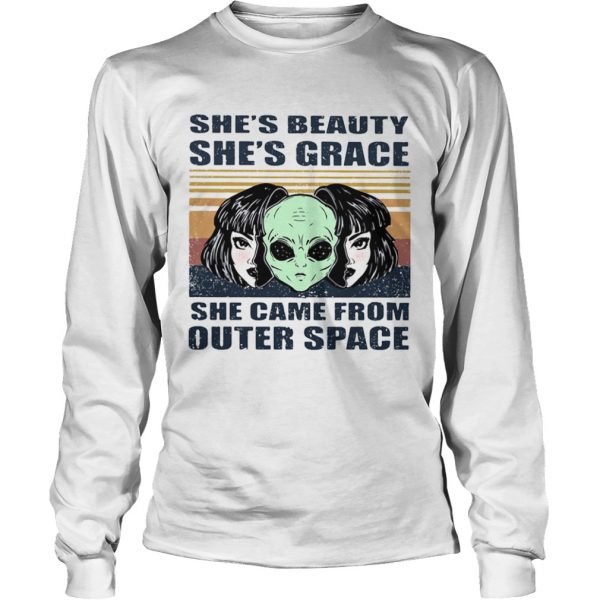 Shes beauty shes grace she came from outer space vintage retro alien shirt - Image 5