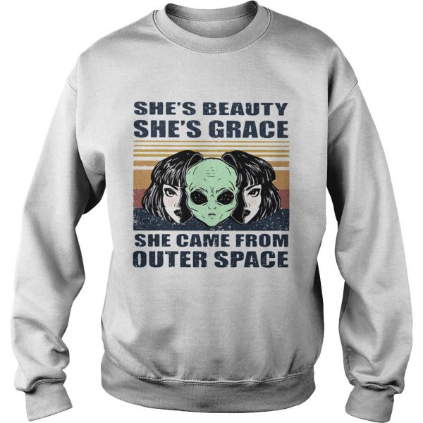 Shes beauty shes grace she came from outer space vintage retro alien shirt - Image 6