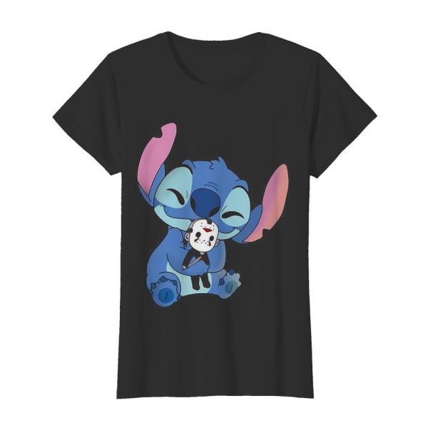 Stitch hug halloween michael myers shirt - Image 3