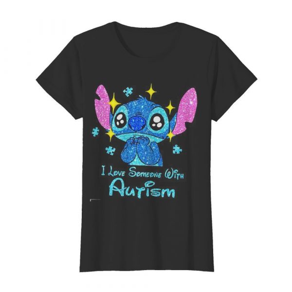 Stitch i love someone with autism diamond shirt - Image 3
