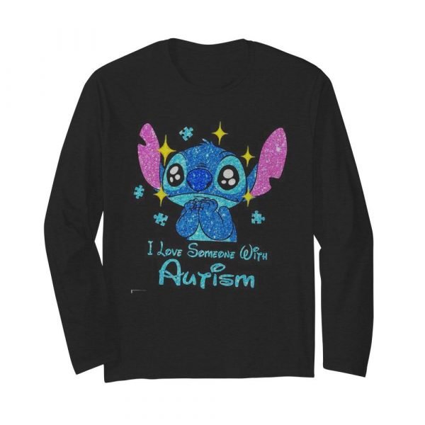 Stitch i love someone with autism diamond shirt - Image 4