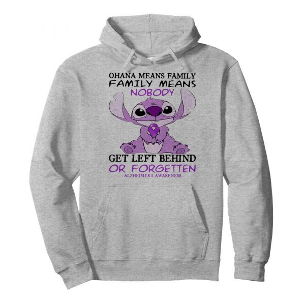 Stitch ohana means family means nobody gets left behind or forgotten alzheimers awareness shirt - Image 6