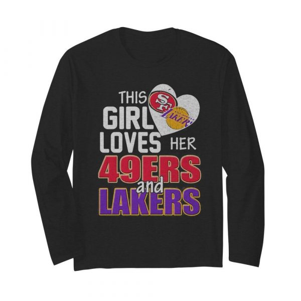 This girl loves her 49ers and lakers heart shirt - Image 4