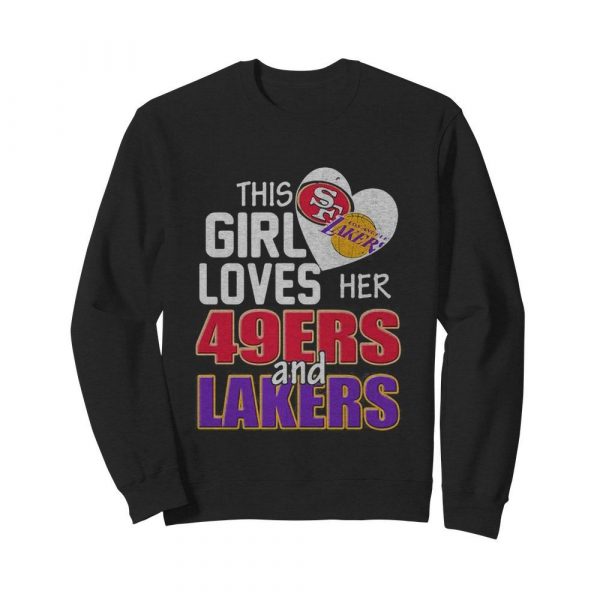 This girl loves her 49ers and lakers heart shirt - Image 5