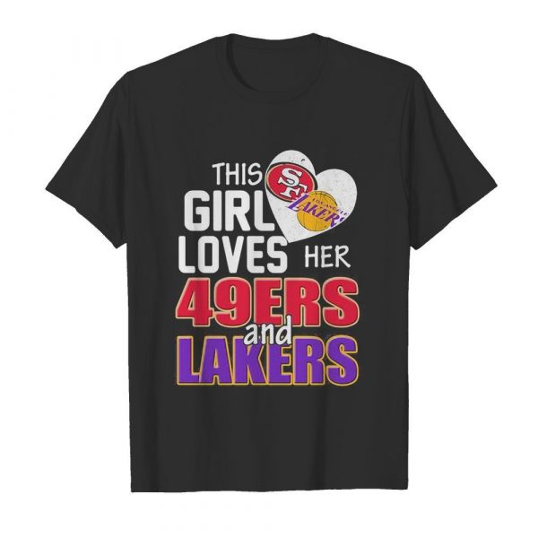 This girl loves her 49ers and lakers heart shirt - Image 2