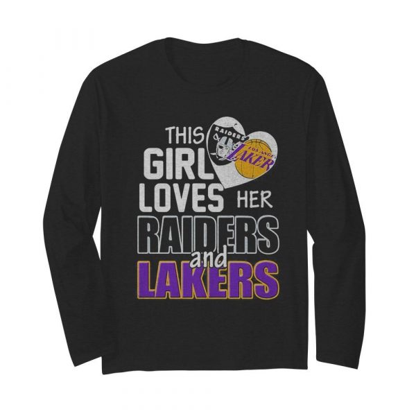This girl loves her raiders and lakers heart shirt - Image 4