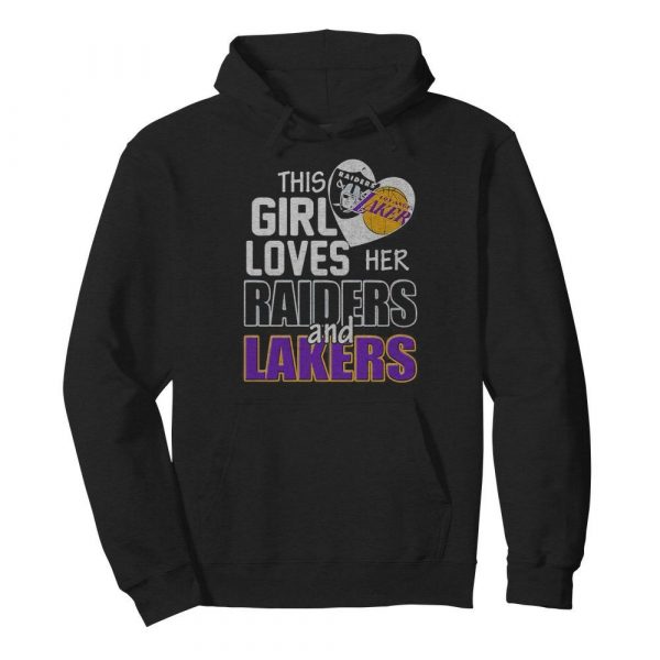This girl loves her raiders and lakers heart shirt - Image 6