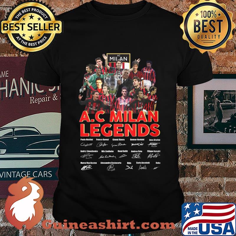 A.c milan legends soccer players signatures shirt