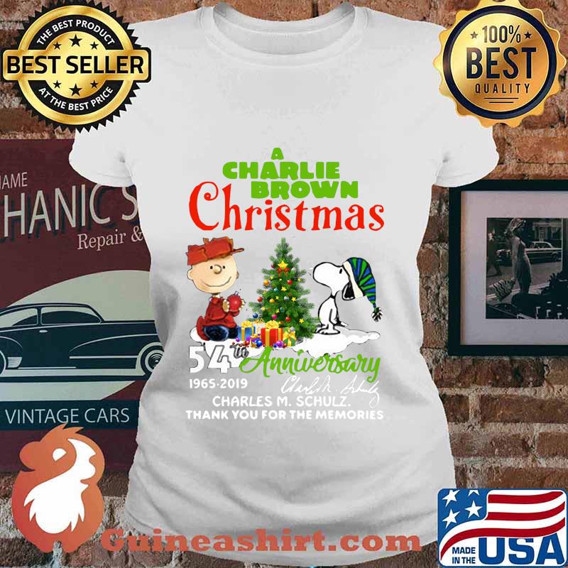 A charlie brown christmas 54th anniversary 1965 2019 thank you for the memories s Ladies tee