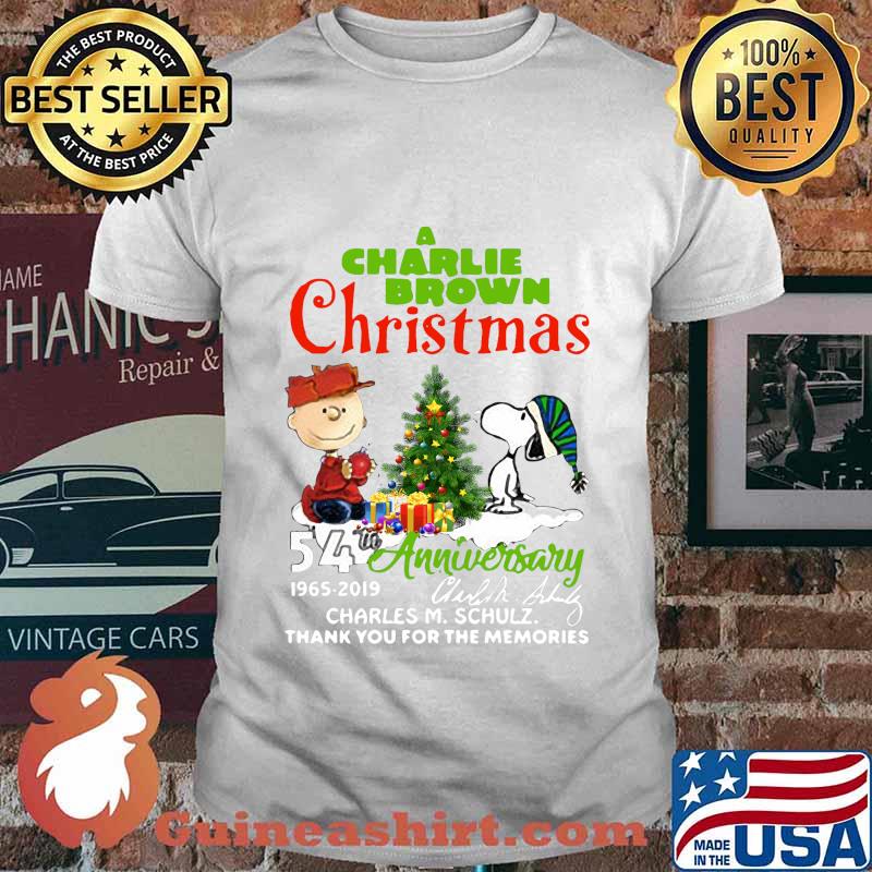 A charlie brown christmas 54th anniversary 1965 2019 thank you for the memories shirt