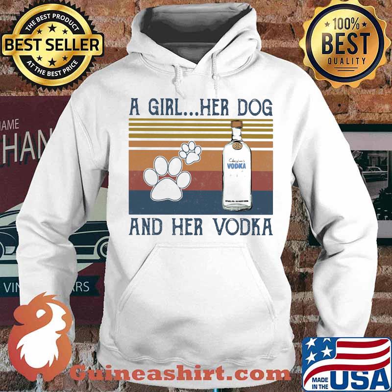 A girl her dog and her vodka vintage retro s Hoodie