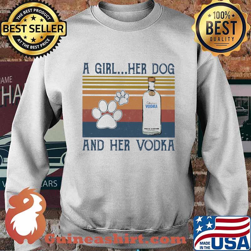 A girl her dog and her vodka vintage retro s Sweater